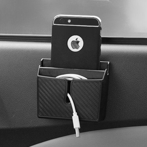 Hộp Đựng Vật Dụng Tự Dính Đa Năng Kèm Cổng Sạc Cho Xe Hơi