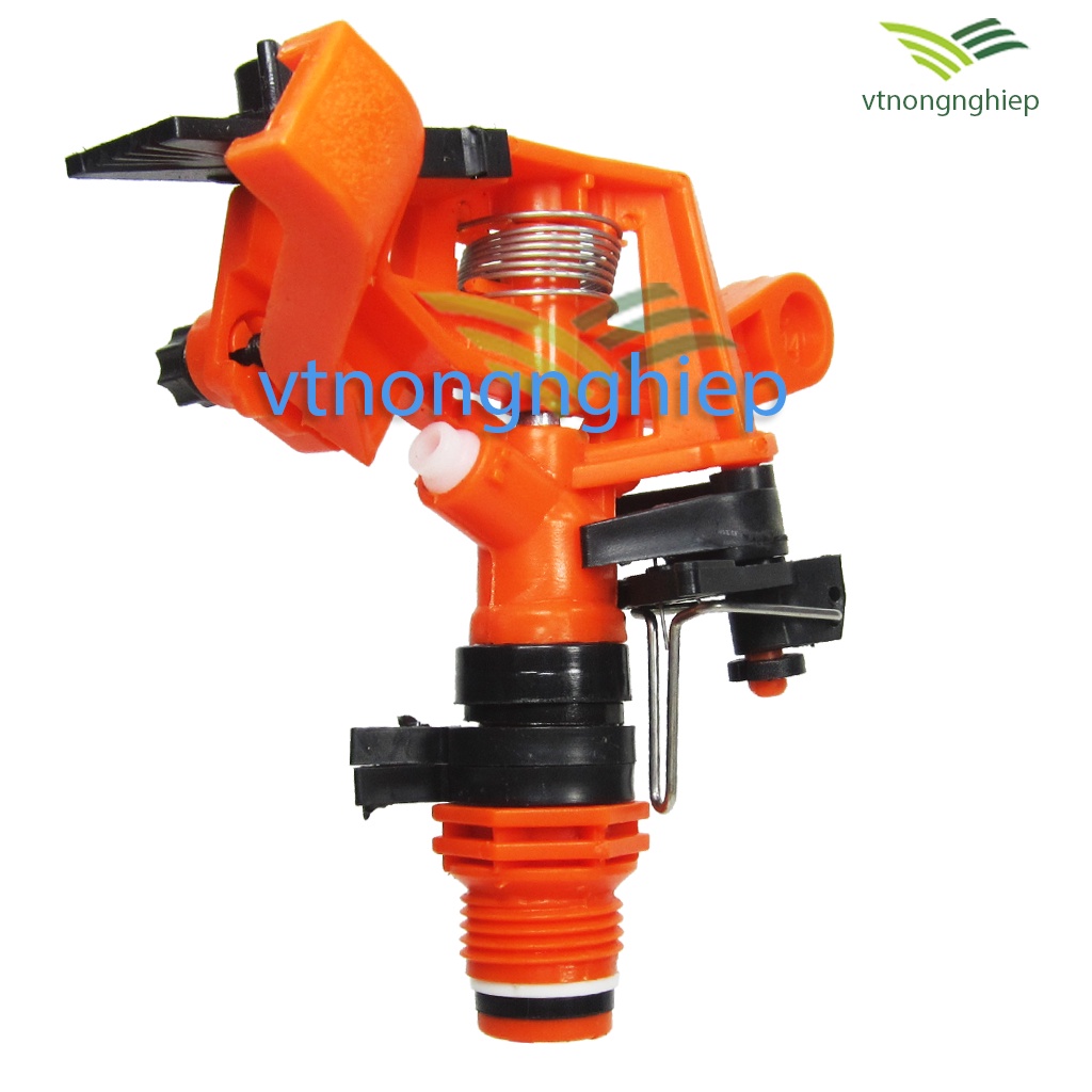 Béc tưới cánh đập BB-914C, bán kính tưới 6.5-12m, chân ren 21mm, điều chỉnh góc tưới tùy ý, phun phủ đồng đều