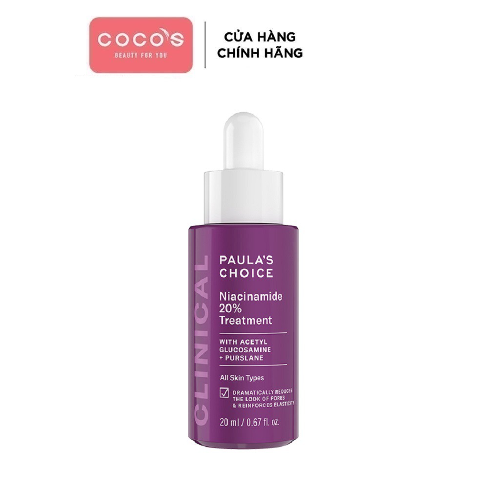 [FULL SIZE] Tinh chất se khít lỗ chân lông tối ưu Paula's Choice Clinical Niacinamide 20% Treatment 20ml
