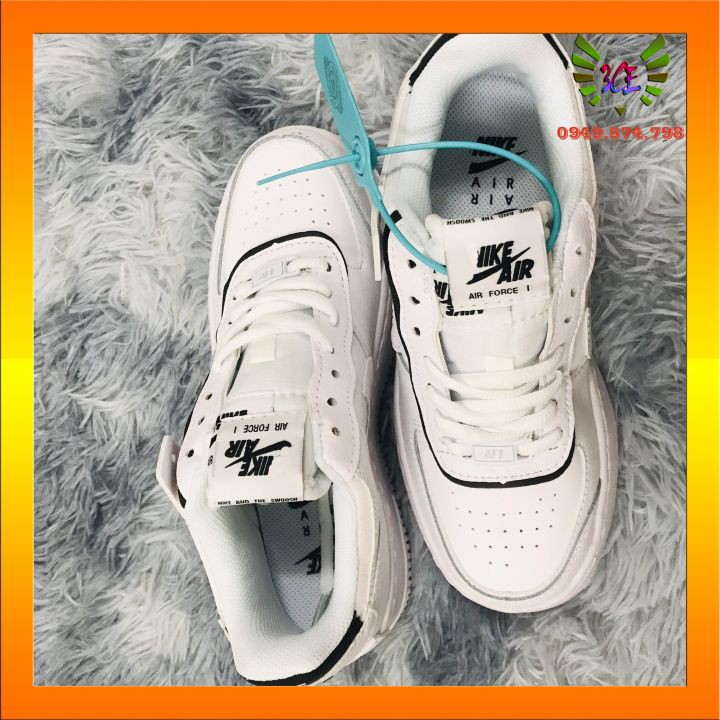 Giày thể thao sneaker 1 low đế kép đen trắng [hỗ trợ đổi trả] cho nam nữ