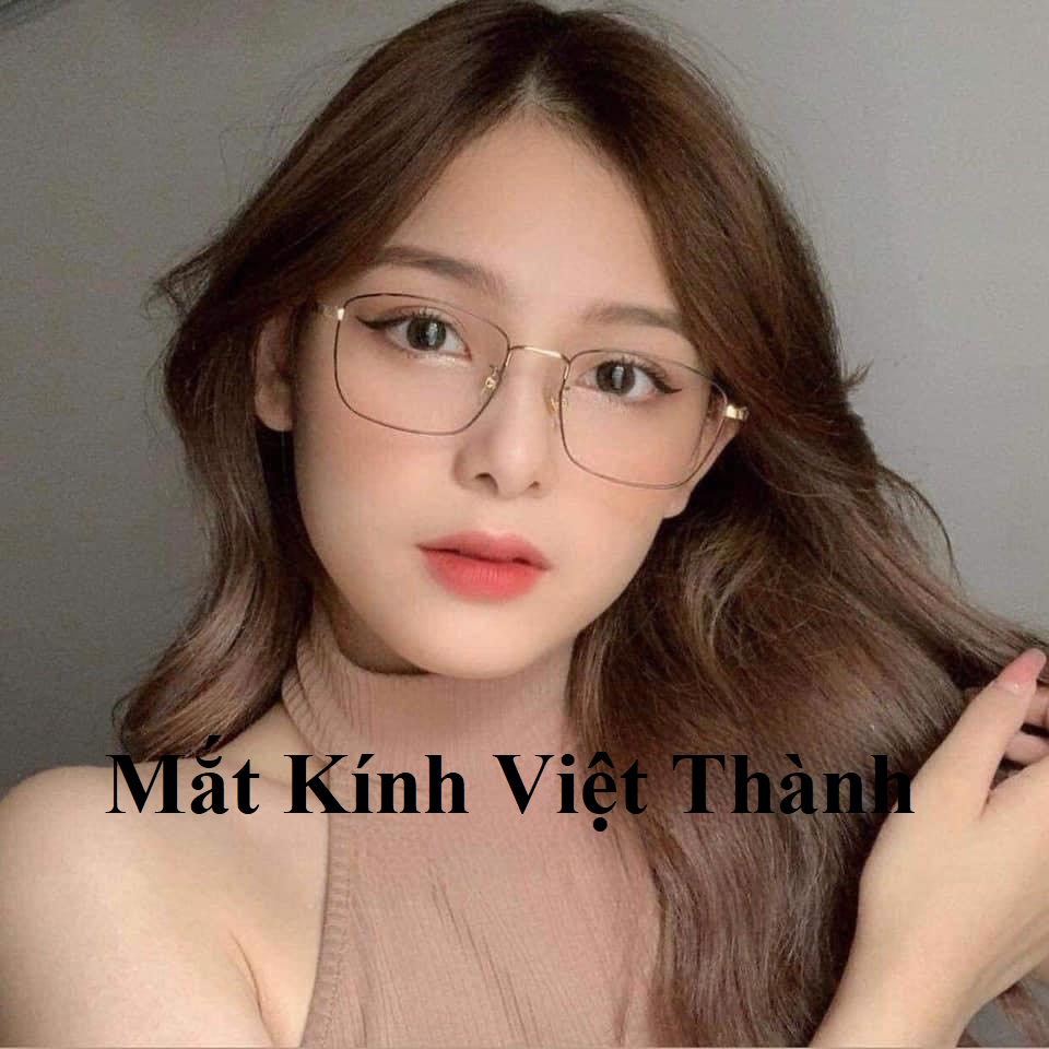 HCM Gọng kính cận vuông viền kim loại mắt kính giả cận siêu hot 2023 mảnh nhẹ G45