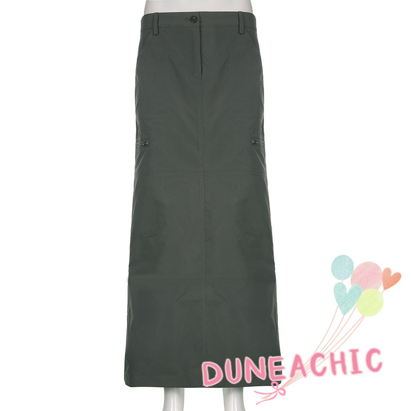 DUNEA Chân Váy Dáng Chữ A Màu Sắc Đơn Giản Thời Trang Dành Cho Nữ