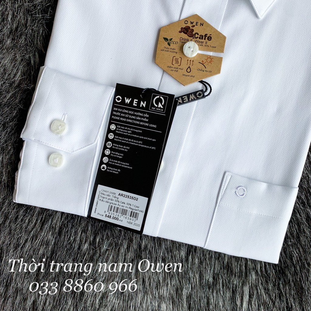 OWEN - Áo sơ mi trắng dài tay Owen chất Cafe  - Áo sơ mi trắng dài tay