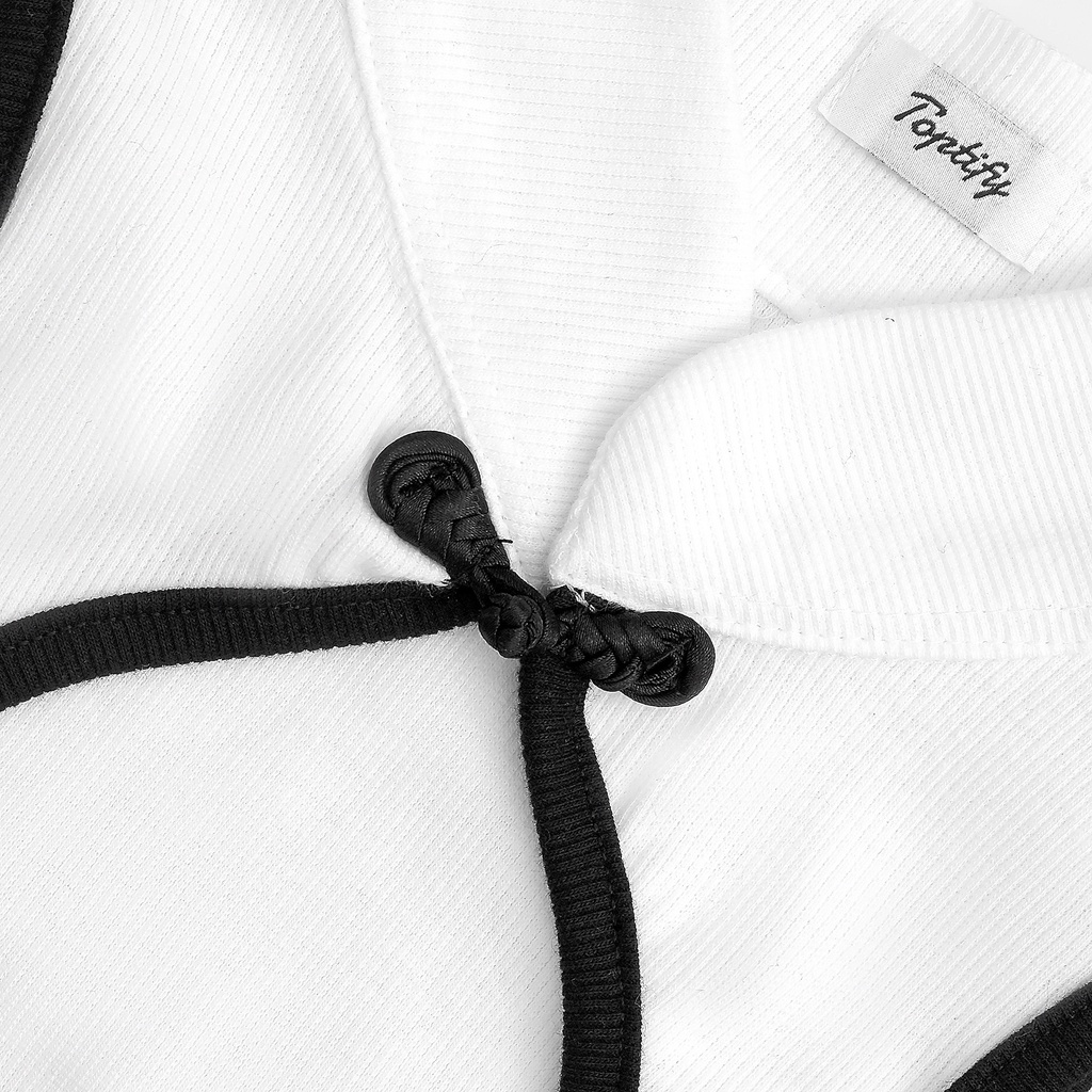 Áo croptop nữ body TOPTIFY sát nách khoét ngực cổ tàu viền màu Say Yes Top AC236 | BigBuy360 - bigbuy360.vn