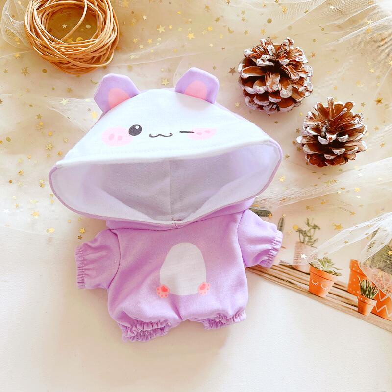 Bộ Áo Liền Quần Vải Cotton 20cm Thiết Kế Dễ Thương Cho Búp Bê