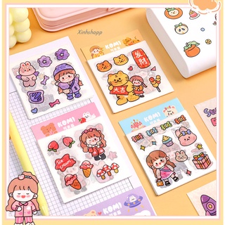Set 12 Tấm Hình Dán Sticker Bé Gái