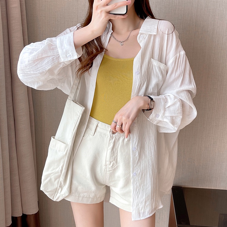 SUXI Áo Sơ Mi Tay Dài Chống Nắng Màu Sắc Thời Trang Mùa Hè Dành Cho Nữ