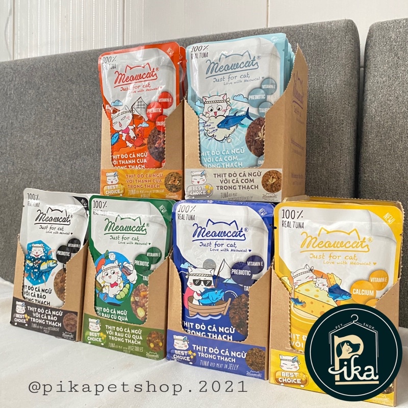 Pate MeowCat 70g lon 400g dành cho mèo trưởng thành, mèo con - Từ thịt thật, Vitamin E - Pika Petshop