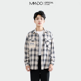 Áo Sơ Mi Nam Dài Tay Kẻ Caro MANDO Chất Vải Mềm Mại, Thấm Hút Mồ Hôi Tốt, Phong Cách Unisex Thời Trang Hàn Quốc SMD108
