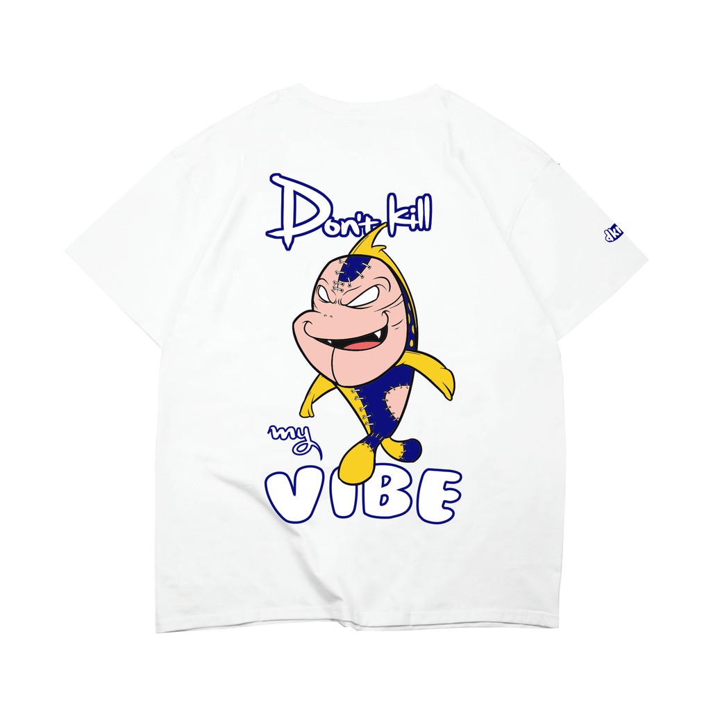 Áo thun nữ cotton màu trắng form rộng Don't Kill My Vibe | White The Vibe Stealer Tee