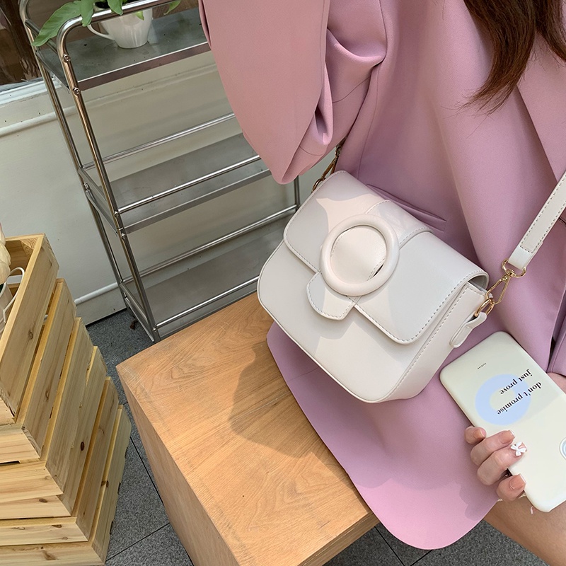 Túi Đeo Chéo Hình Vuông Nhỏ Khóa Nam Châm Đôi Tươi Mới Cho Nữ