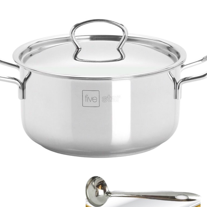 Nồi 3 Đáy Sandwich Inox 430 Fivestar 16/18/20/24cm Dùng Cho Bếp Từ HÀNG CHÍNH HÃNG BẢO HÀNH 2 NĂM