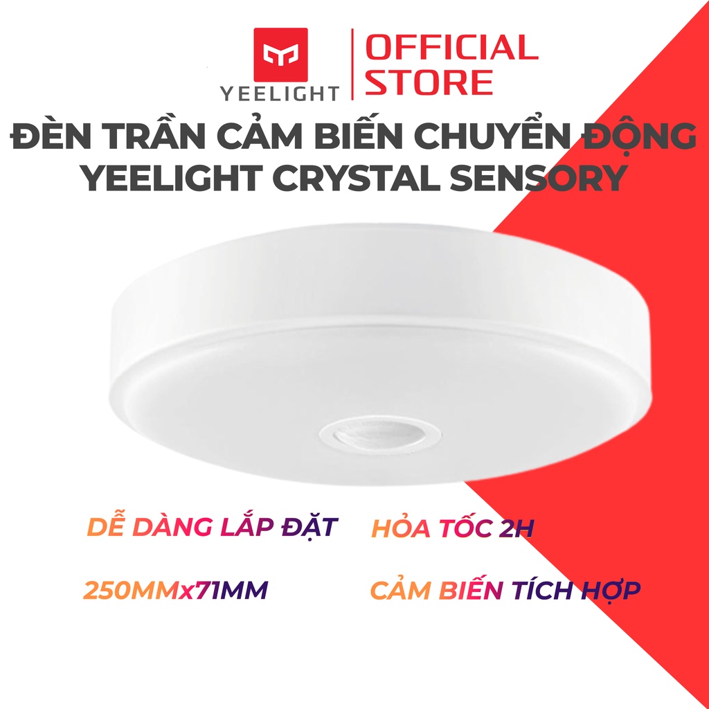 Đèn led ốp trần cảm biến chuyển động Yeelight Crystal Sensory Light Mini 250mm bản quốc tế, đèn trang trí phòng
