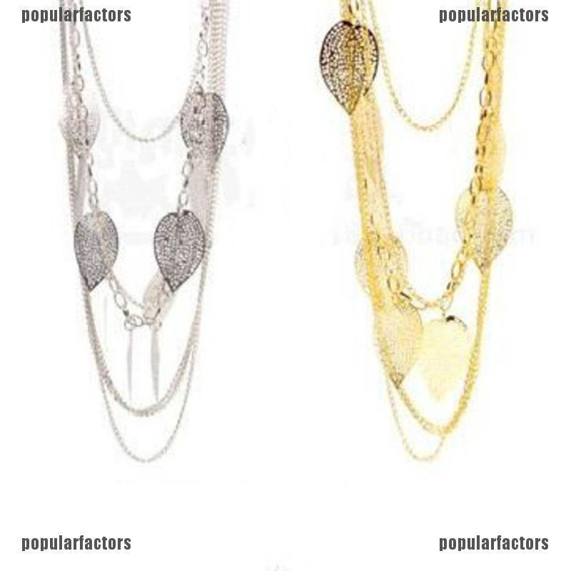 Dây Chuyền Nhiều Lớp Hình Chiếc Lá Phong Cách retro Thời Trang