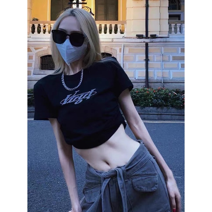 Cocory vn Áo Thun Tay Ngắn Dáng Ôm In Họa Tiết Thời Trang Mùa Hè Quyến Rũ Cho Nữ