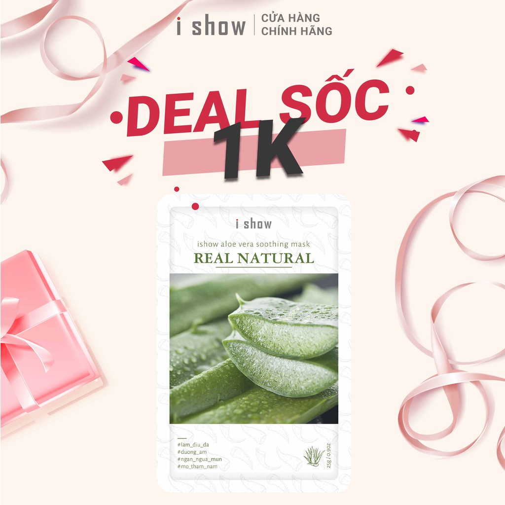 Mặt Nạ Dưỡng Ẩm Ngừa Mụn Da Chiết Xuất Nha Đam ISHOW Aloe Vera Soothing Mask