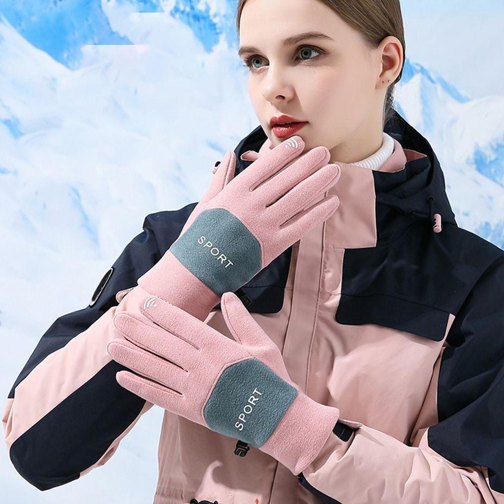 Đôi Găng Tay Vải Lông Ấm Áp Xinh Xắn Cho Nữ