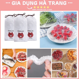 Màng bọc thực phẩm set 100 chiếc co giãn siêu dai có chun hình túi gấu