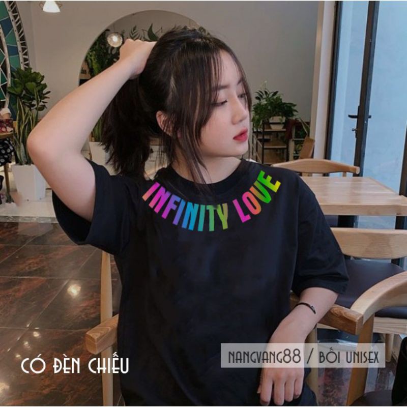 Áo thun nữ,in chữ Love phản quang ,2 màu đen trắng Form rộng, tay lỡ , chất cotton Đẹp | BigBuy360 - bigbuy360.vn