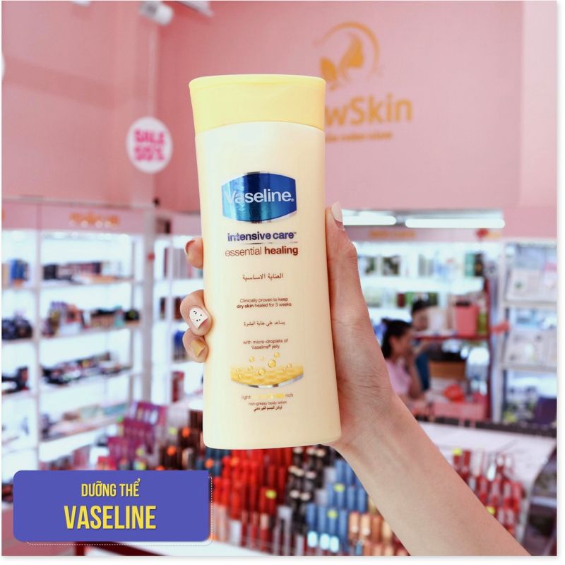 Sữa Dưỡng Thể Vaseline Intensive Care Essential Healing, Dưỡng Trắng Da 400ml( giao màu ngẫu nhiên)