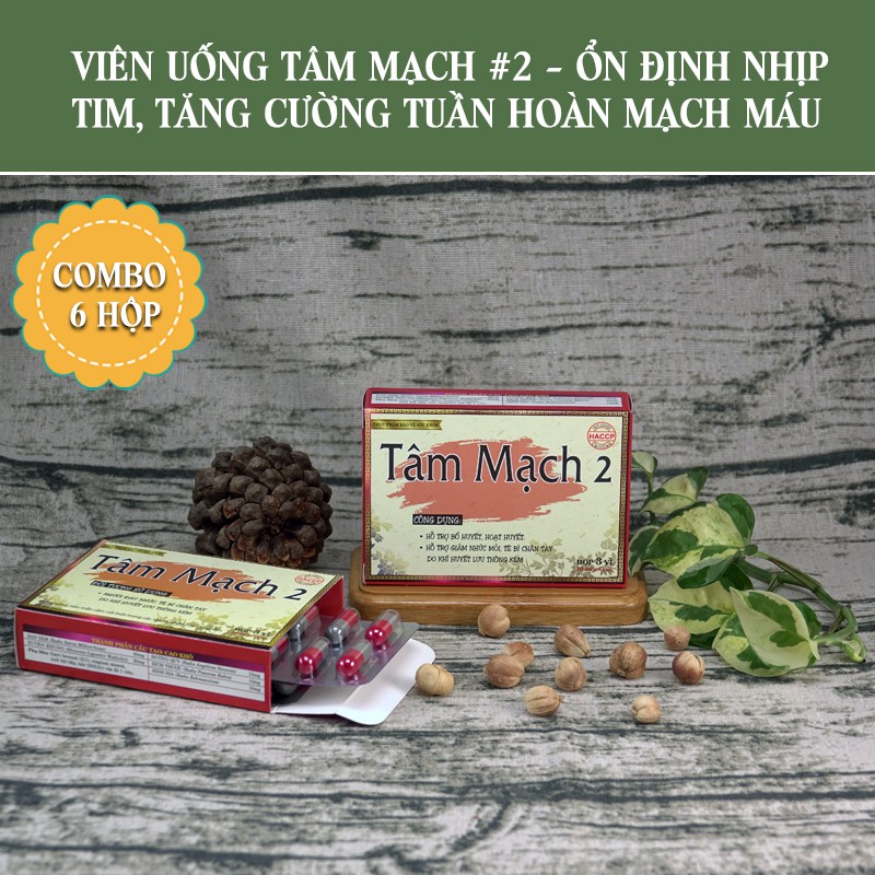 Viên uống Tâm Mạch #2 - Ổn định nhịp tim,huyết áp, tăng cường tuần hoàn mạch máu