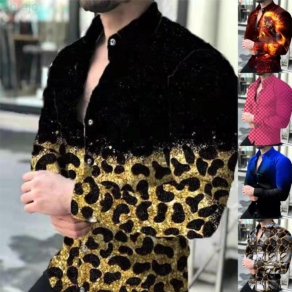Áo Sơ Mi Nam Dài Tay Ôm Body Phối Nút Size M-2XL Thời Trang