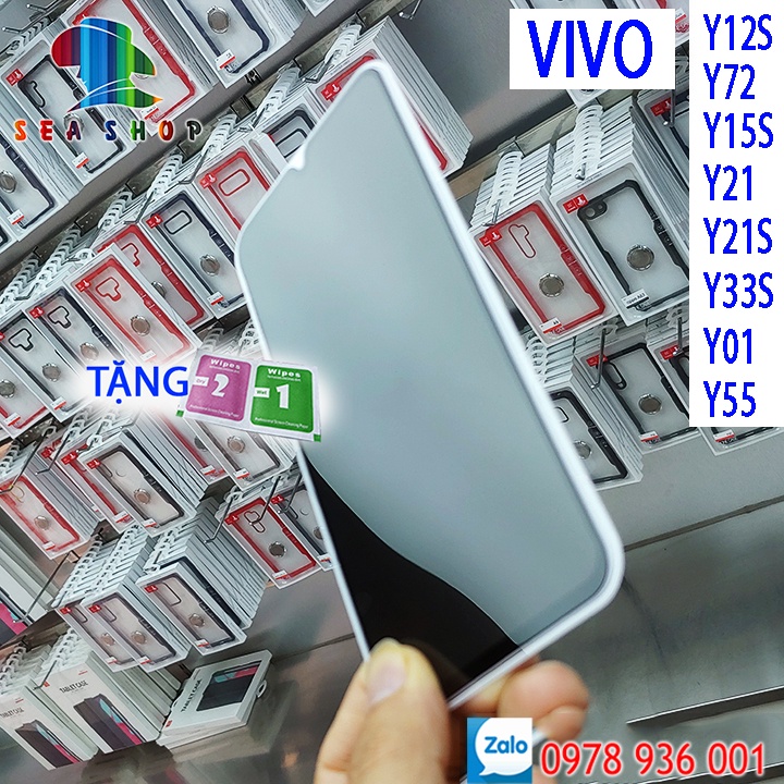 Kính cường lực Vivo Y12S, Y72 5G, Y15S, Y21 2021, Y21S, Y33S, Y01, Y55 2020 4G, Y97 chống nhìn trộm - full màn hình