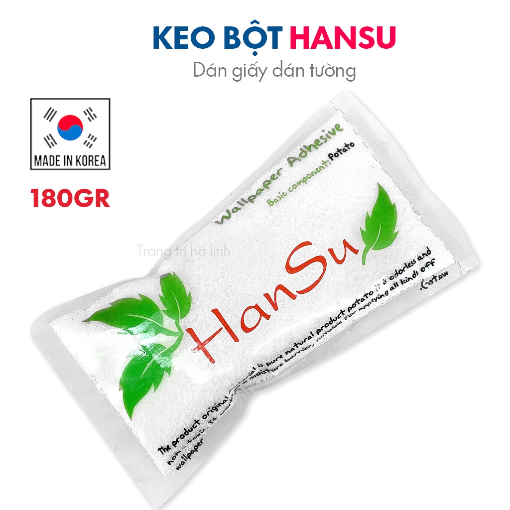 Keo Bột Dán Tường Hàn Quốc HANSU Nhập Khẩu Loại Tốt Túi 180g - Trang Trí Hà Linh