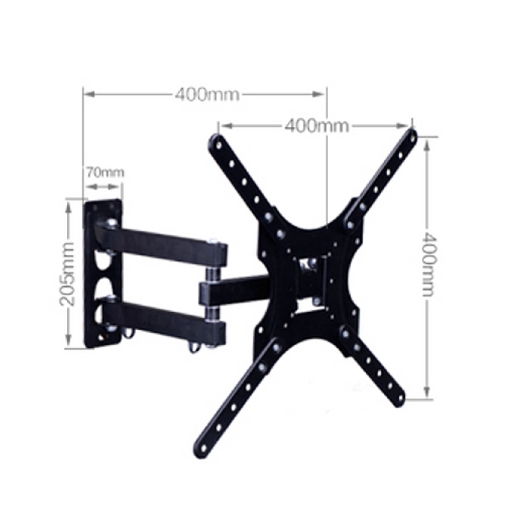 17-55 Inch Retractable 180 Degree Dual Arm Full Motion TV Wall Mount Tilt Swivels Monitor Stand Plasma Bracket | BigBuy360 - bigbuy360.vn