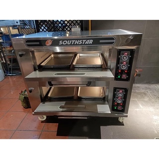 Lò 2 tầng 4 khay dùng gas, nướng bánh pizza, bánh ngọt, nấu cơm niêu