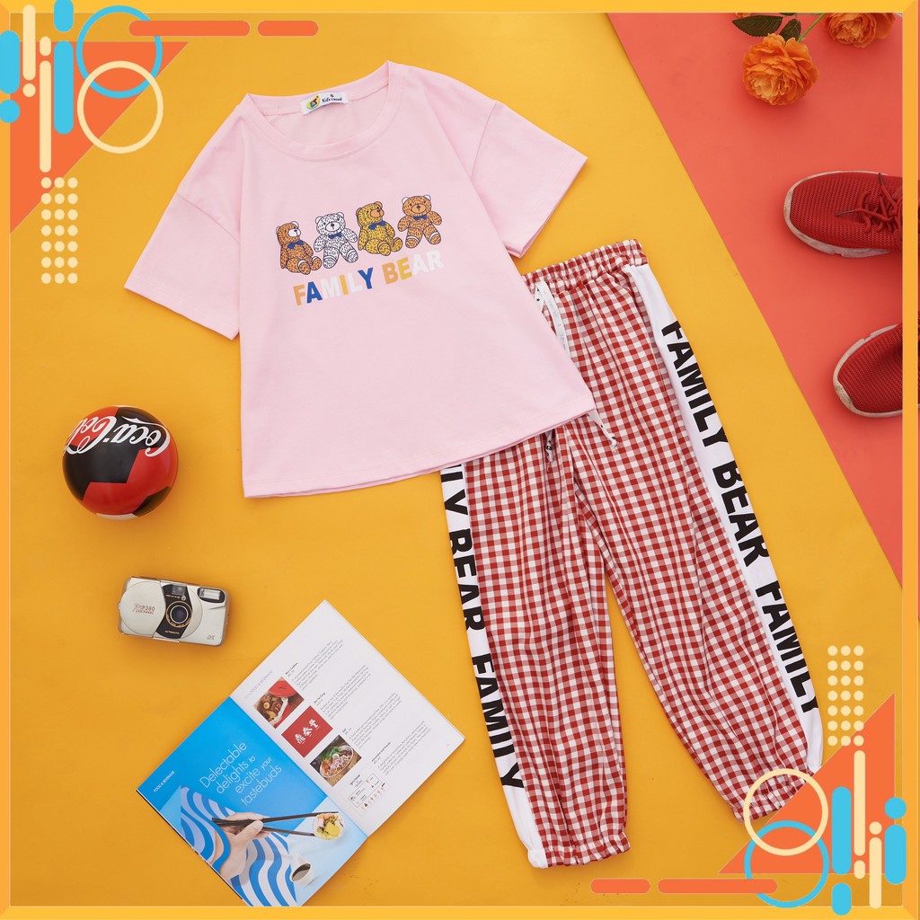 Set Bộ Đồ Áo thun cotton 4 chiều 100% + Quần kate nhập khẩu cho bé gái