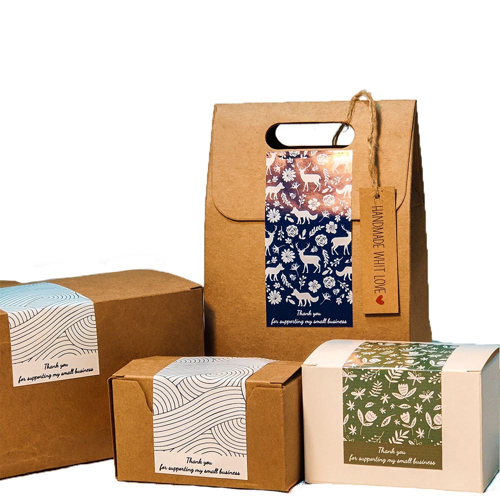 DORAW 50PCS Gift Thank You Seal Labels Online Retails Especilly For You For Supporting My Small Business Package Decoration Flower Printed 5*10cm Commodity Packaging Stationery Stickers