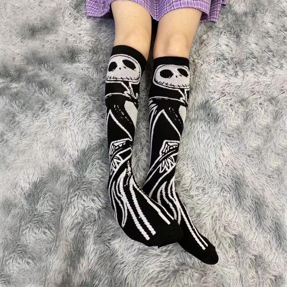Vớ Dài Harajuku In Họa Tiết Đầu Lâu Mặt Trăng Mặt Trời Mặt Trời Hàn Quốc Cho Nữ