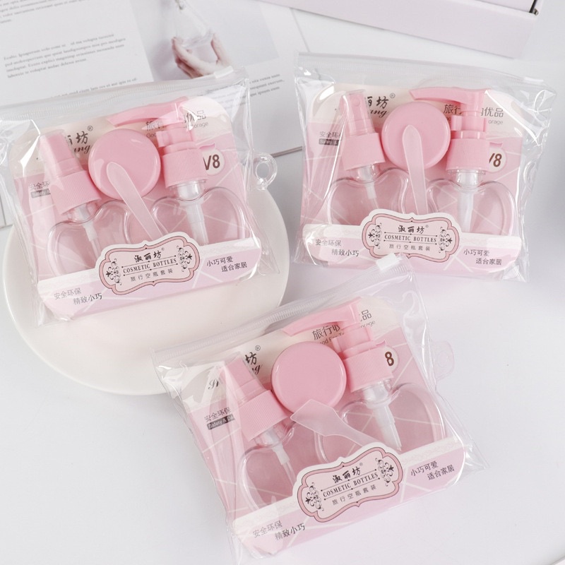 Bộ Chiết Mỹ Phẩm 3 Món Mini Tiện Lợi