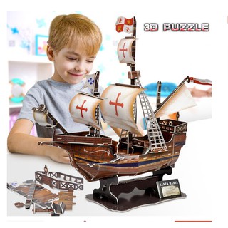 Đồ Chơi Lắp Ráp Giấy 3D Mô Hình Thuyền Chiến