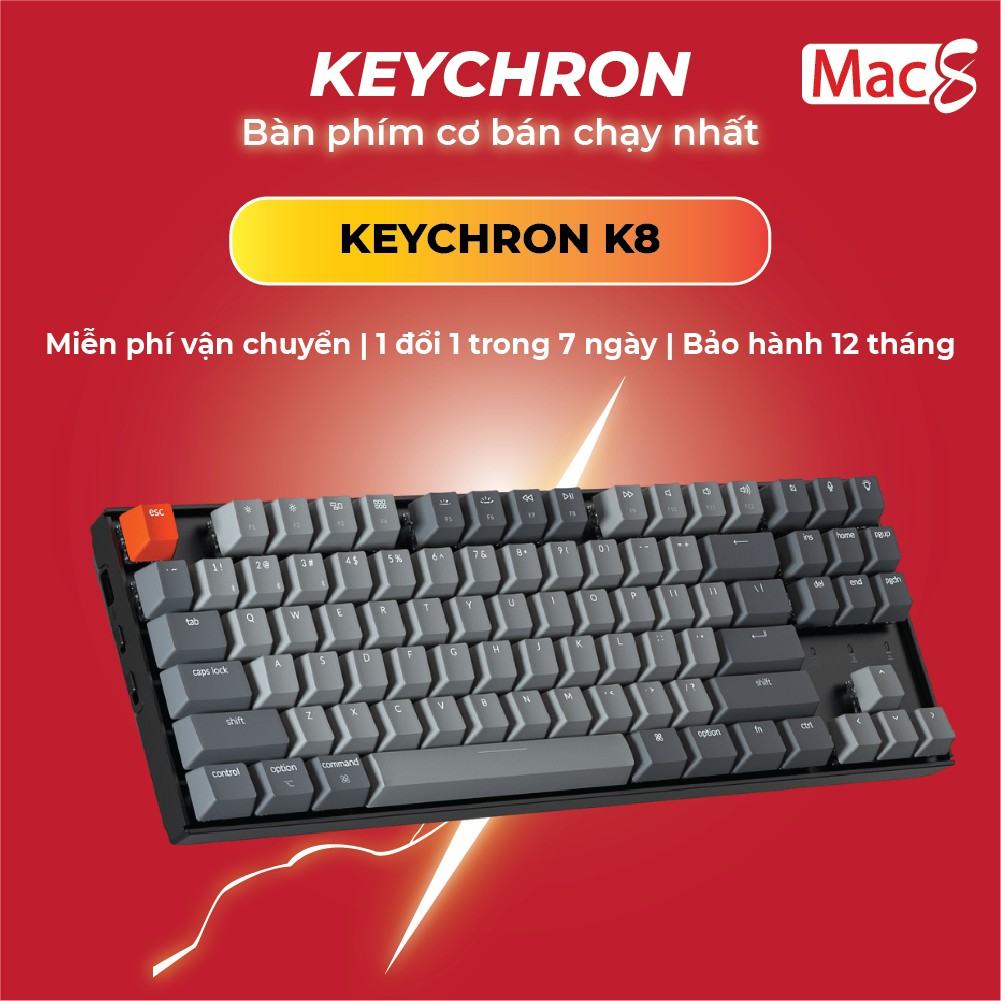 [Mã ELHAMS12 giảm 8% tối đa 300k] Keychron K8 - Bàn phím cơ Keychron K8 Bản nhôm | WebRaoVat - webraovat.net.vn