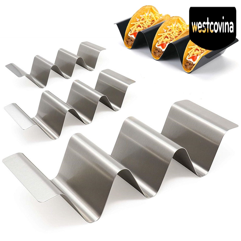 [Hot]☀ Giá Đỡ Bánh Taco Hình Sóng Bằng Thép Không Gỉ