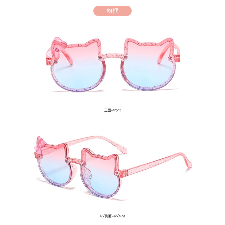 Kính Mát Hình Mèo Hello Kitty Màu Kẹo Phong Cách Hàn Quốc Thời Trang Cho Bé Trai Bé Gái