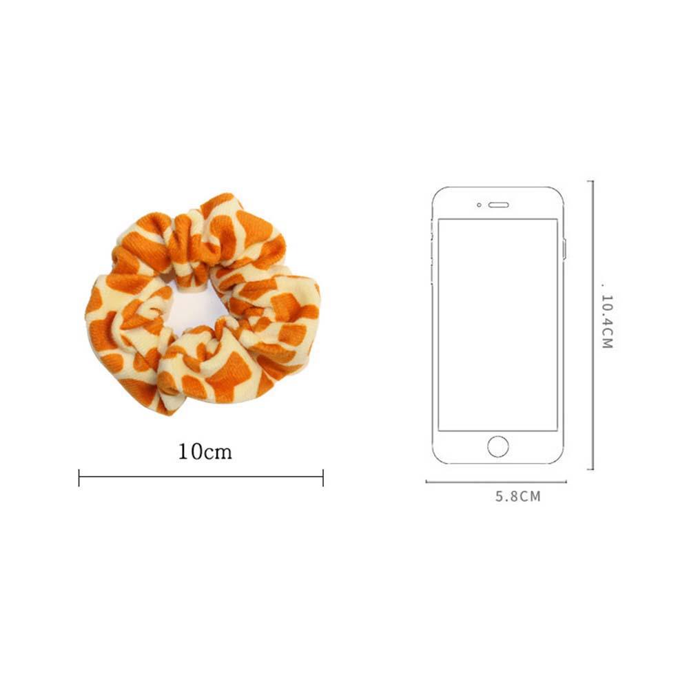QQMALL Dây Buộc Tóc Đuôi Ngựa Bằng Nhung Co Giãn Họa Tiết Da Báo / Hươu Cao Cổ