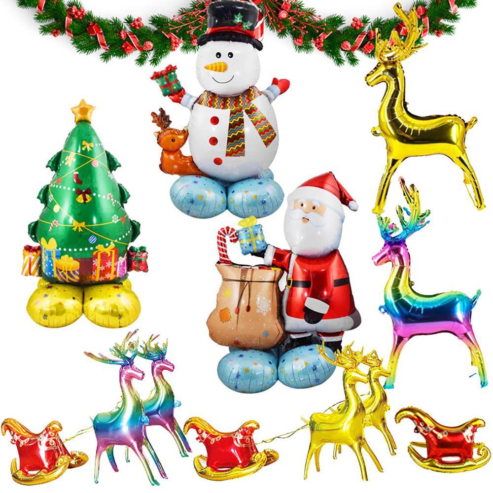 Bóng bay đứng dalton bong bóng khổng lồ 3d bơm hơi phim hoạt hình giấy bạc giáng sinh dòng bóng bay ông già noel