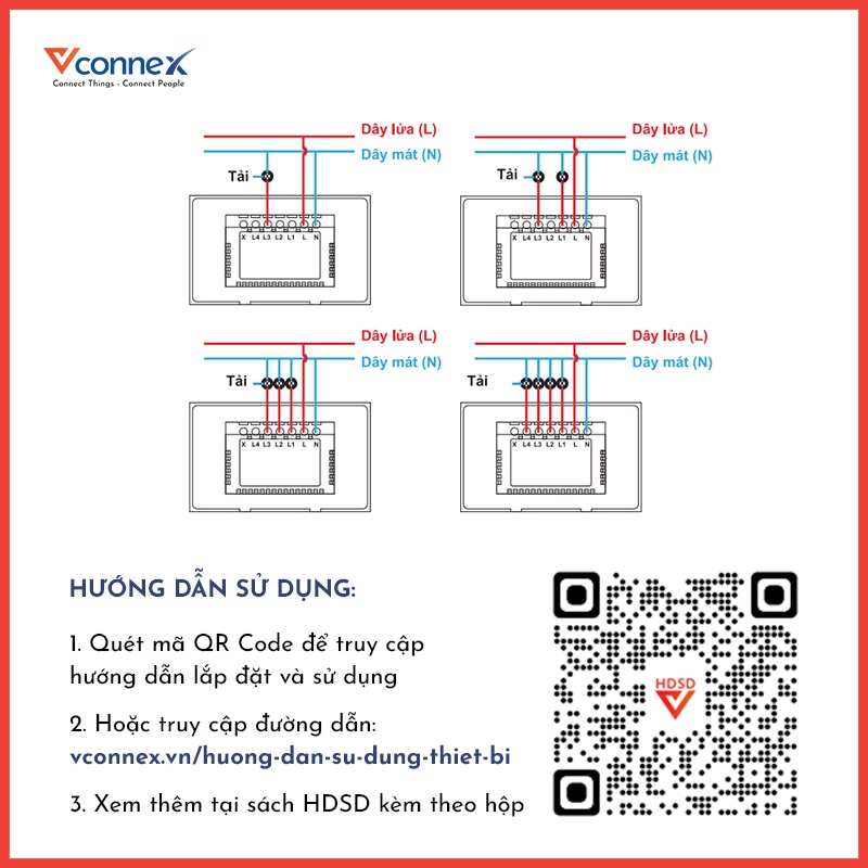 Công Tắc Thông Minh Wifi Vconnex, Công Suất Cao 800/2500W - Chức Năng Hẹn Giờ, Điều Khiển Từ Xa - Bảo Hành 2 Năm 1 Đổi 1