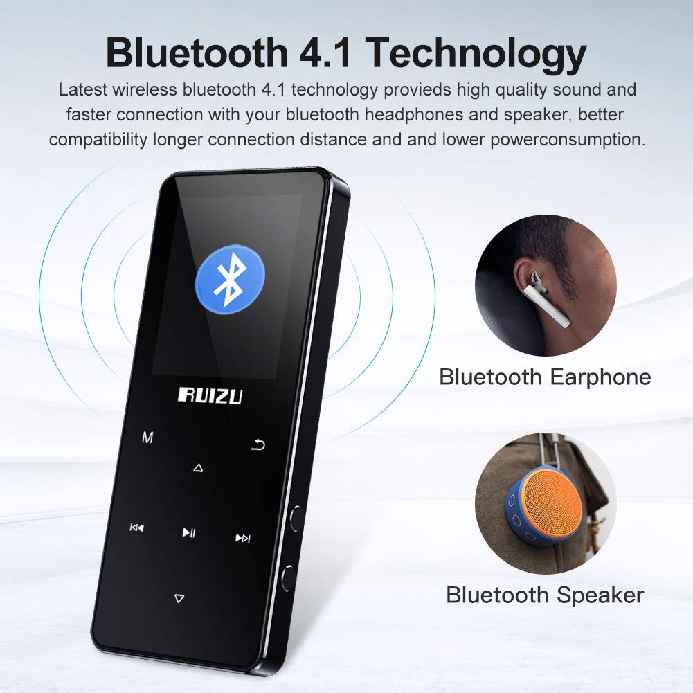 Máy Nghe Nhạc MP3 Lossless Bluetooth 4.1 Ruizu D51 Bộ Nhớ Trong 8GB (Có Loa Ngoài) - Hàng Chính Hãng