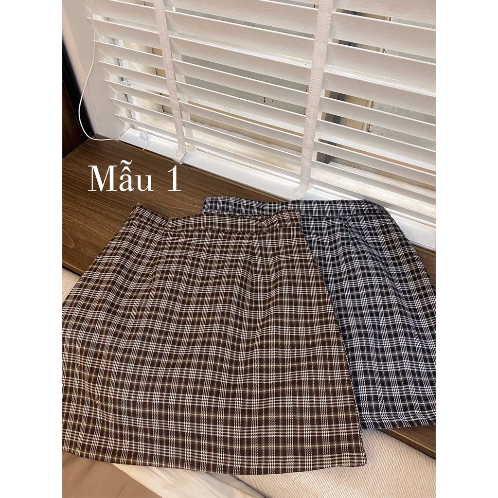 [Mã SKAMCLU7 giảm 10% tối đa 50K đơn 0Đ] Chân váy chữ A kẻ caro cạp cao (Ảnh thật) | BigBuy360 - bigbuy360.vn