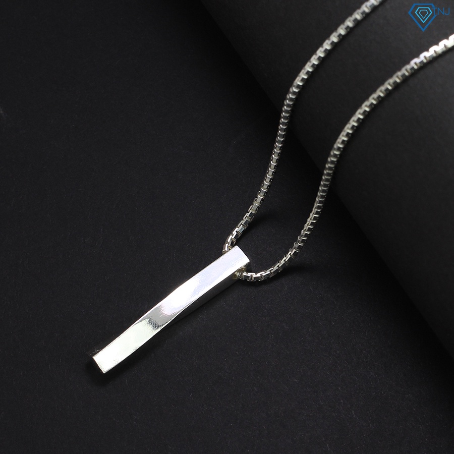 Dây chuyền bạc nam hình trụ xoắn khắc tên cá tính DCA0075 - Trang sức TNJ