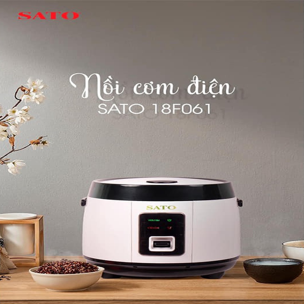 Nồi Cơm Điện SATO 18F061, Dung Tích 1.8L, Công nghệ Nhật Bản – Sản Xuất Tại Việt Nam.