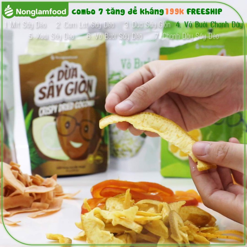 Combo 7 loại trái cây sấy nônglâmfood bổ sung dinh dưỡng, tăng sức đề kháng cho cơ thể hàng cao cấp nguyên liệu sạch