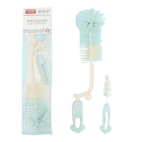 Bộ Cọ Rửa Bình Sữa, Núm Ti 2 Chi Tiết Xoay 360 Độ - Phù hợp mọi loại bình sữa