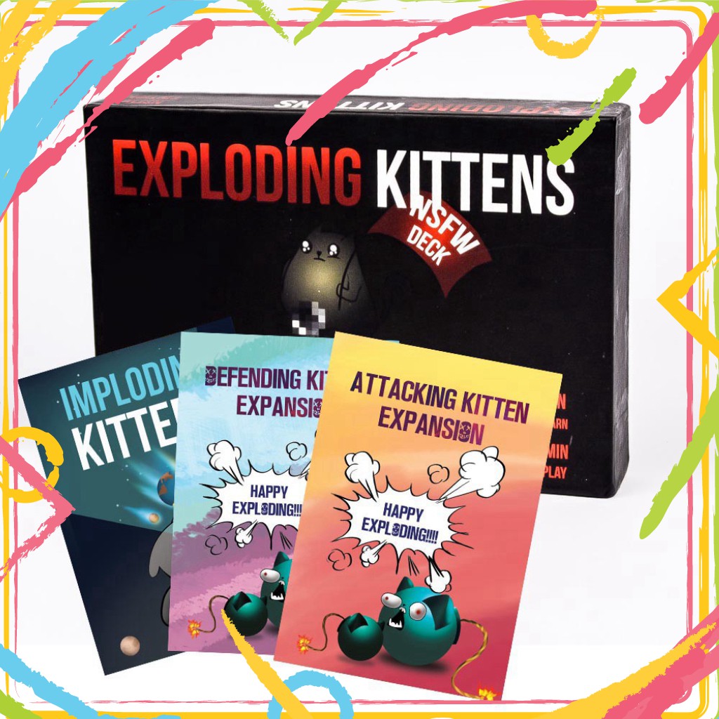 Set Mèo Nổ tưng Bừng: Combo Mèo nổ Exploding Kittens + 4 Bản mở rộng (18+)