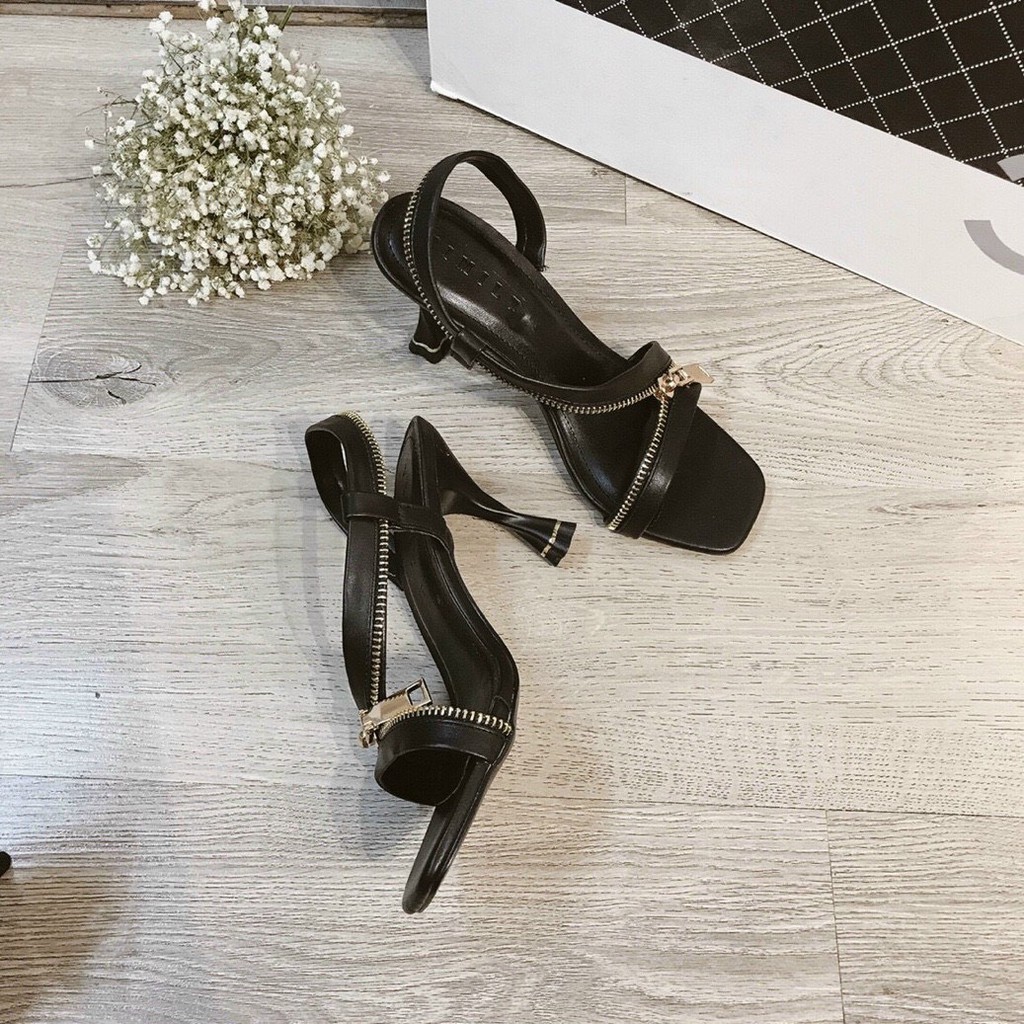 Guốc Cao Gót, Guốc Nữ, Guốc Sandal Cao Gót Kéo Khóa Rất Độc Cực Xinh- Giayxinhstore