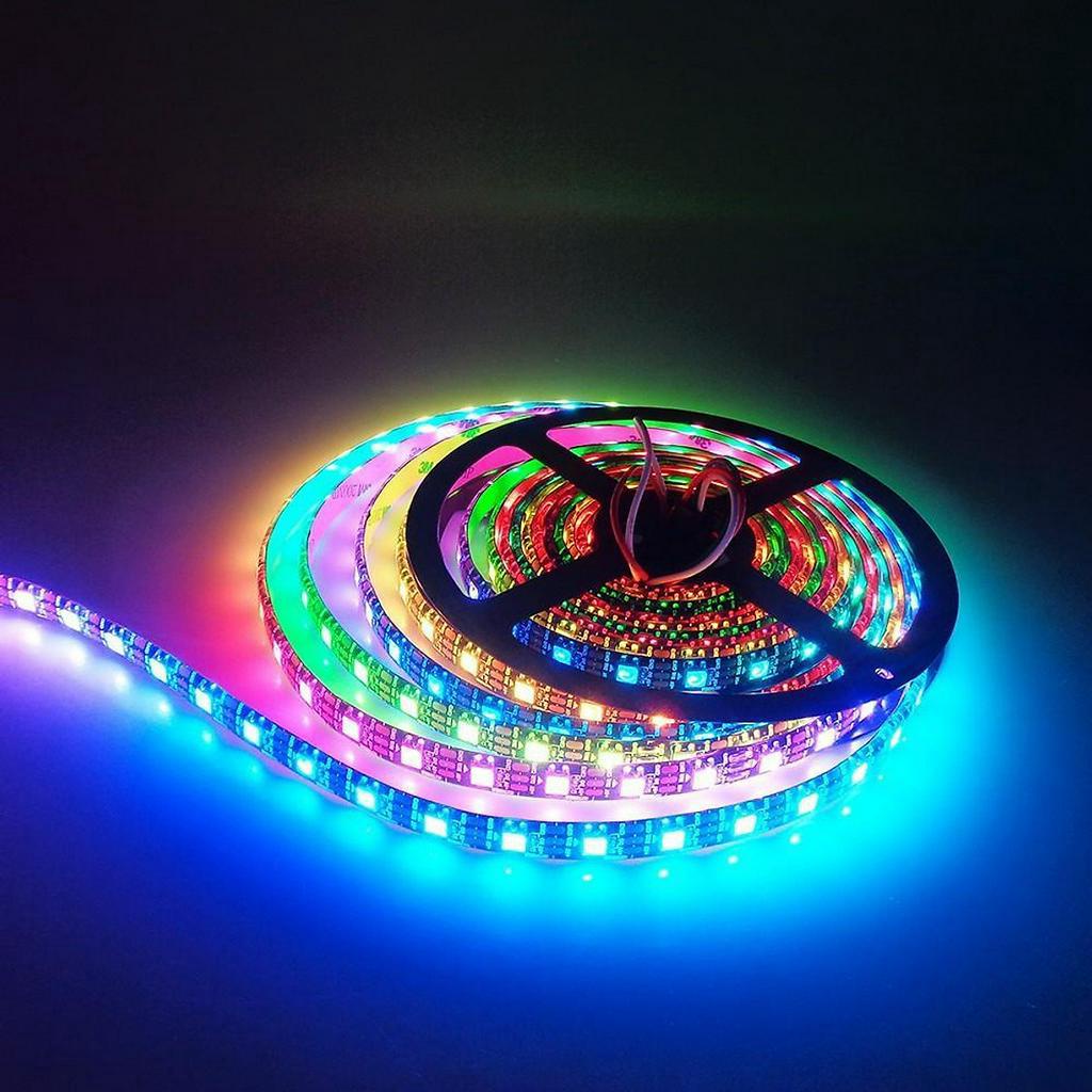 Dây Led dán WS2812B 5V Full LED 5050RGB 60Led/m IP30 có thể lập trình dải sáng, điều khiển bằng app